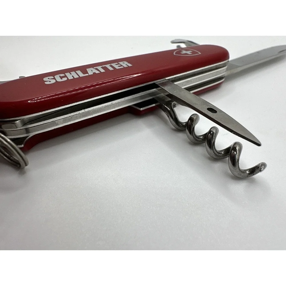VTG Swiss‎ Army Style Multi Tool Knife Red Schlatter Stainless Corkscrew Opener